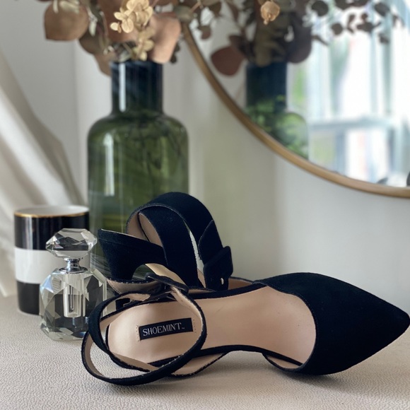 Lola Black Suede Buckle Pumps - Picture 5 of 12